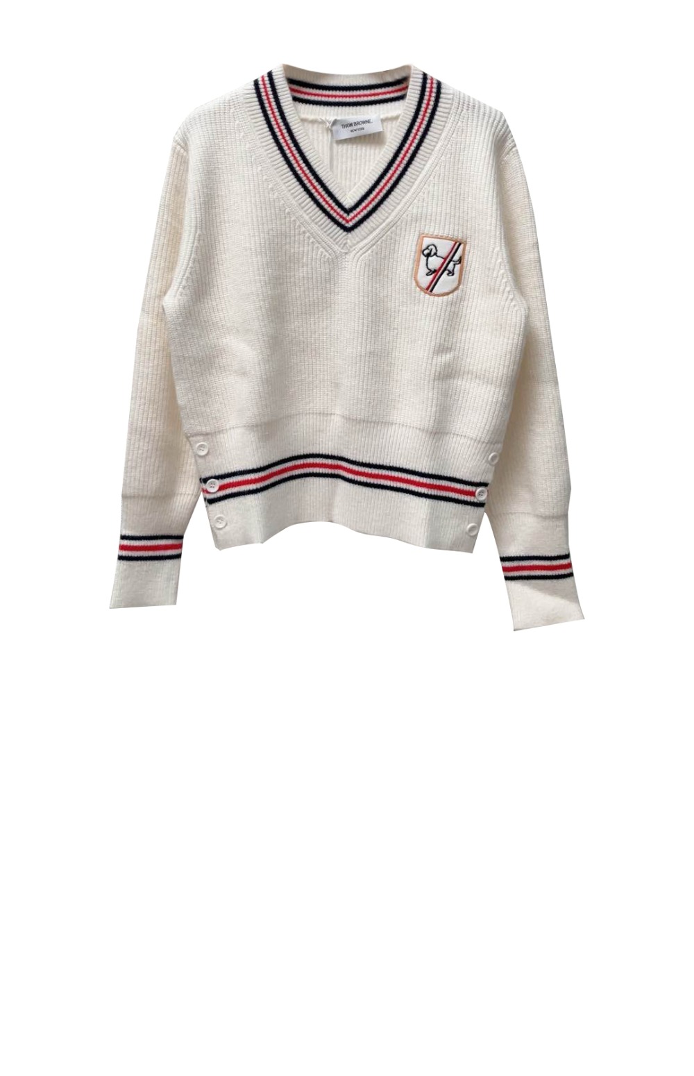 톰브라운 프린트 니트 톱