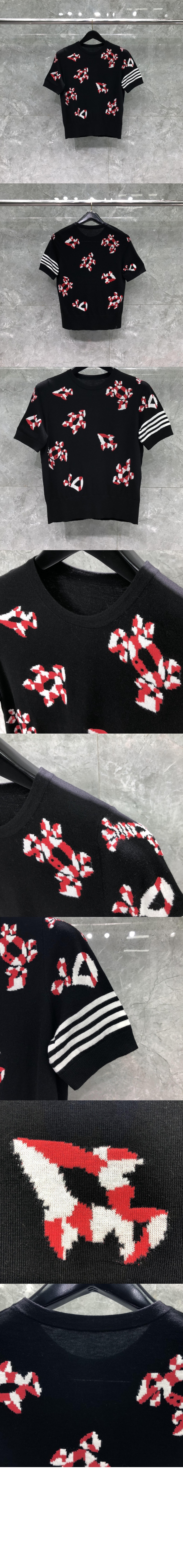 톰브라운 프린트 니트 톱