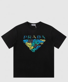 프라다 플라워 코튼 톱