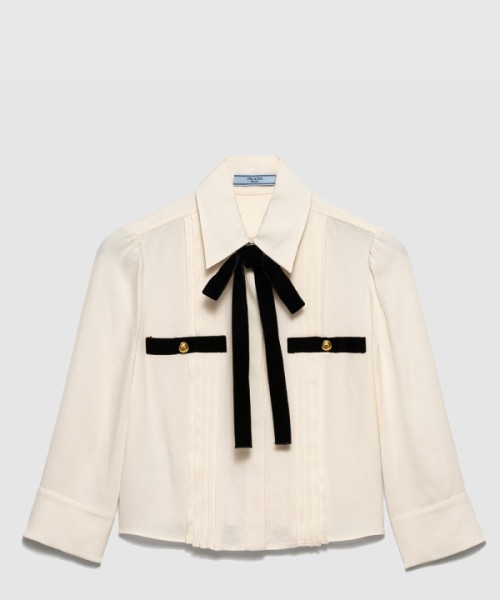 프라다 플리츠 사브레 셔츠