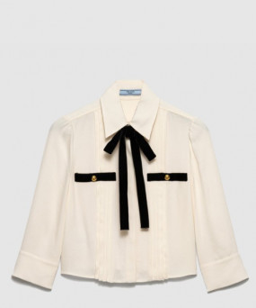 프라다 플리츠 사브레 셔츠