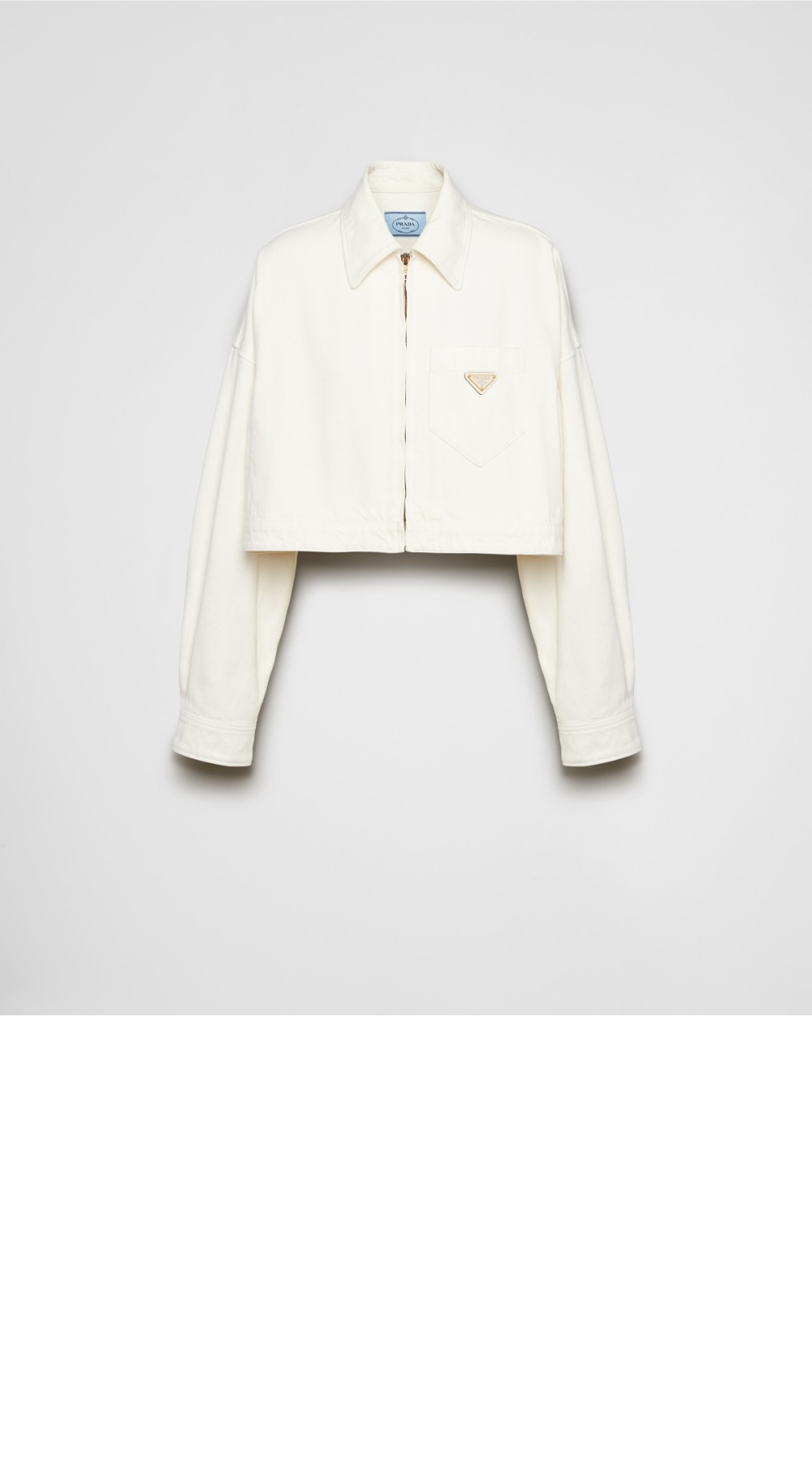 프라다 크롭 오가닉 데님 재킷