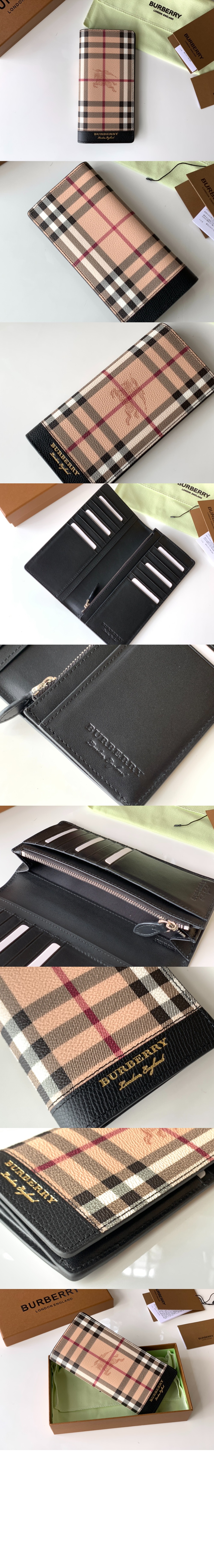버버리 체크 패치워크 장지갑 40652351