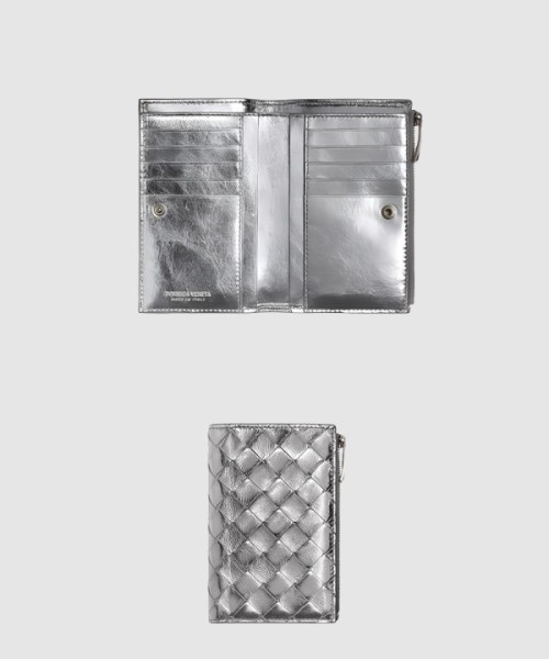 보테가베네타 미디엄 인트레치아토 폴더형 지퍼 지갑 667468