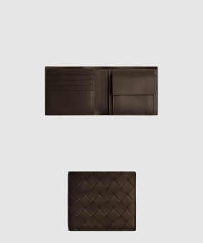 보테가베네타 동전 지갑을 갖춘 인트레치아토 폴더형 지갑 605722
