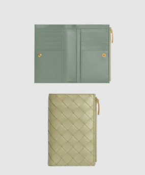 보테가베네타 중형 인트레치아토 양면 지갑 749940