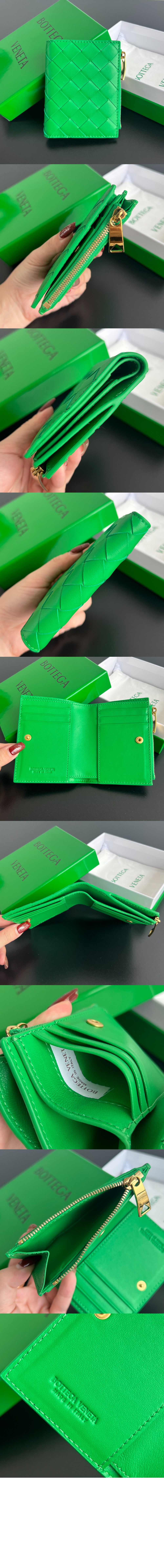 보테가베네타 스몰 카세트 폴더형 지퍼 지갑 742698