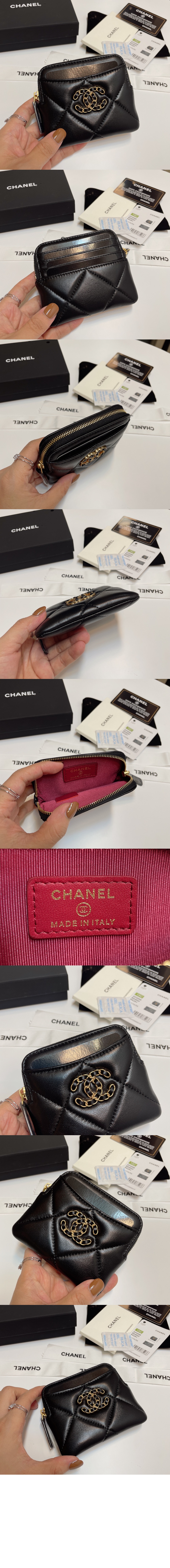 샤넬19 지퍼 동전지갑 AP2086