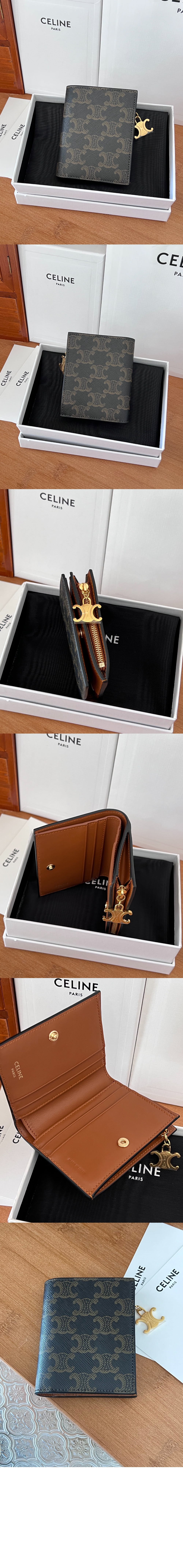 셀린느 트리오페 캔버스 지퍼 카드 홀더 10M102