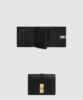 셀린느 스몰 16 3단 지갑 새틴 카프스킨 10F523