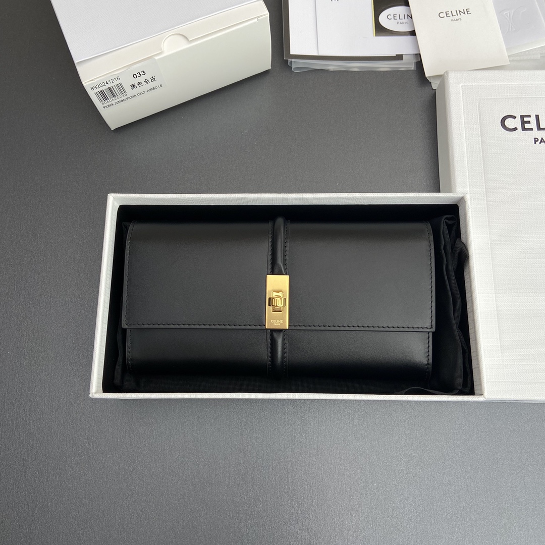 셀린느 라지 월릿 16 새틴 송아지 가죽 10M033