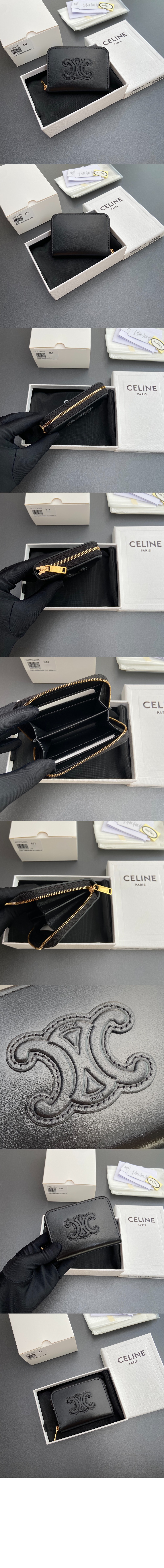 셀린느 퀴르 트리옹프 컴팩트 지퍼 지갑 10K533