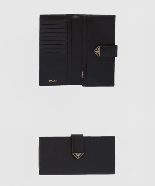 프라다 사피아노 및 가죽 장지갑 1MV025